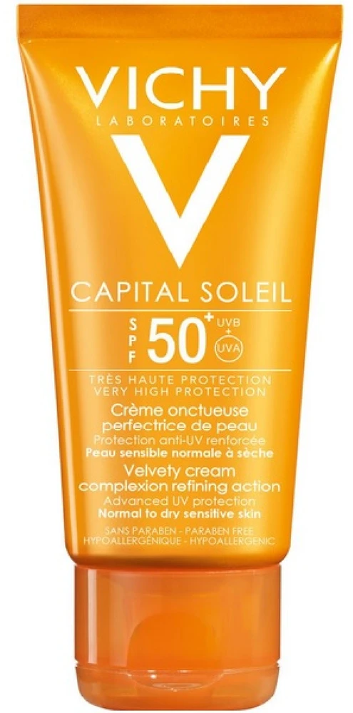 Vichy Idéal Soleil Velvety Dace Kreminis Spf50 veido kremas nuo saulės 50ml