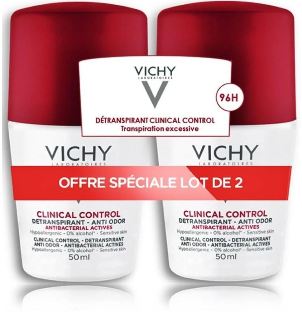 Vichy Clinical Control Deodorant 96 h rutulinis dezodorantas, 2 x 50 ml