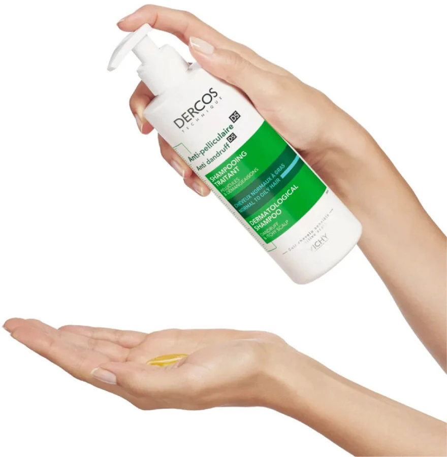Vichy Dercos Anti-dandruff Shampoo Šampūnas nuo pleiskanų normaliems ir riebiems plaukams, 390 ml