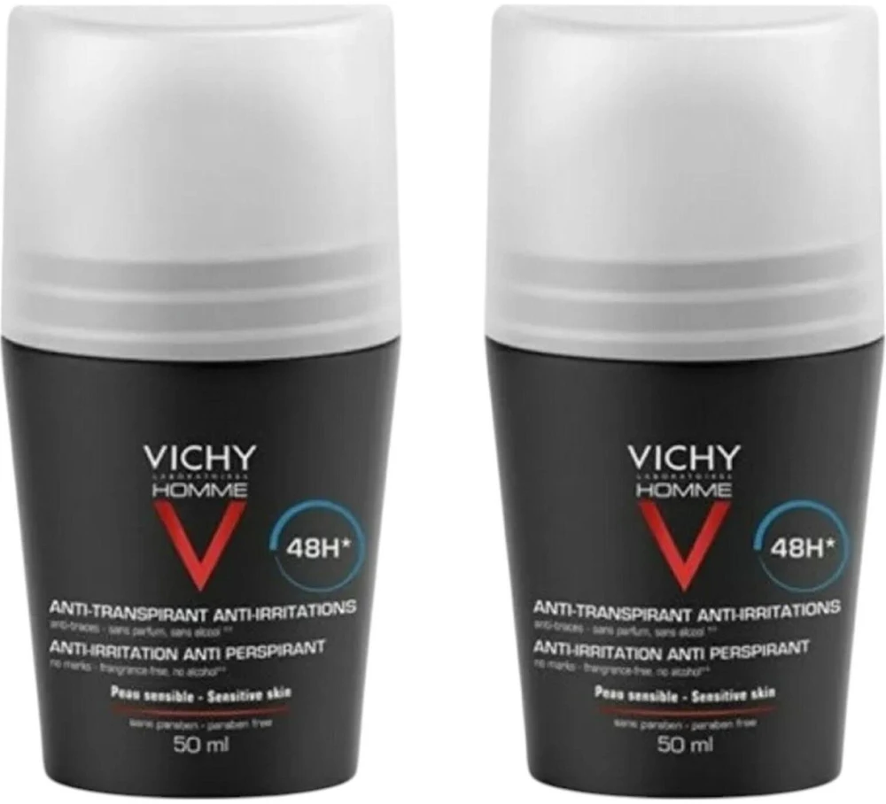 Vichy Homme 72H Extreme-Control Anti Perspirant antiperspirantas vyrams, 2 x 50 ml