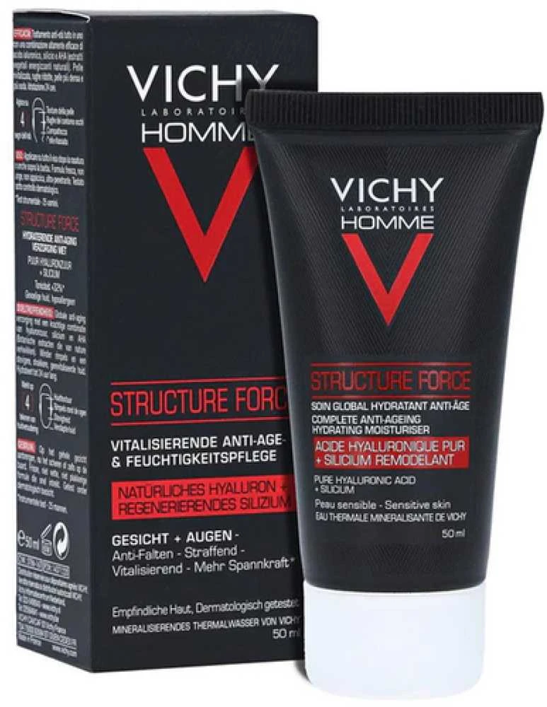 Veido kremas vyrams Vichy Homme Structure Force Anti-Aging Hydrating Sensitive Skin 50ml
