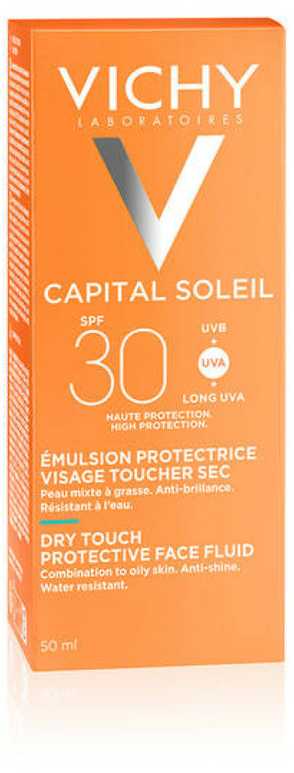 Vichy Ideal Soleil Mattifying Face Fluid Dry Touch Spf30 apsauginis kremas nuo saulės veidui 50ml