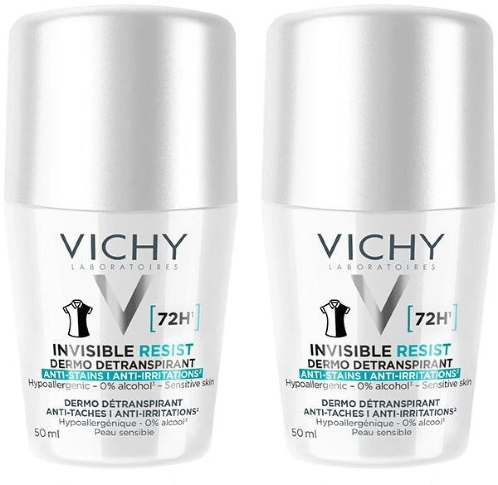 Vichy Invisible Resist Dermo-Deperspirant antiperspirantas, 2 x 50 ml