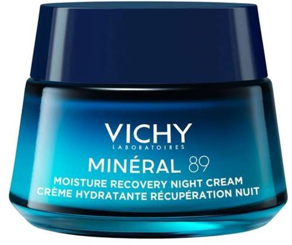 Vichy Mineral 89 Night Recovery Moisturizing Kreminis drėgmę atkuriantis naktinis veido kremas, 50 ml