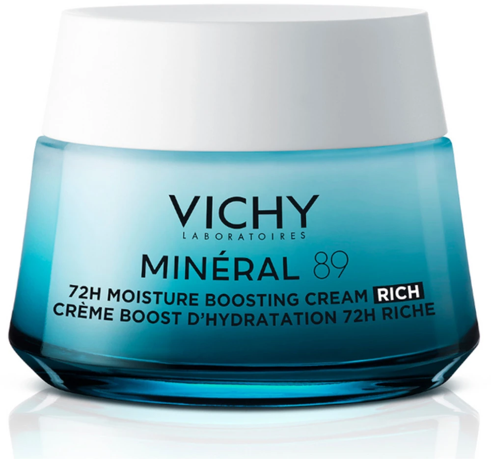 Vichy Mineral 89 Rich Kreminis drėkinantis kremas sausai ir jautriai veido odai, 50 ml