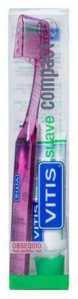 "Vitis Compact" minkštas dantų šepetėlis su alaviju 15ml