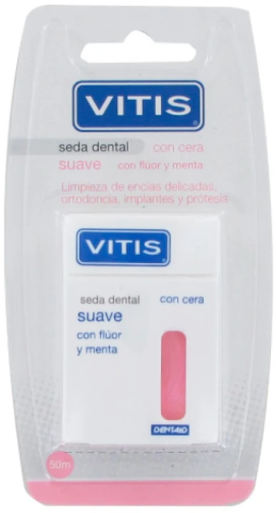 VITIS Seda Minkštas dantų siūlas Fluor and Mint 50m