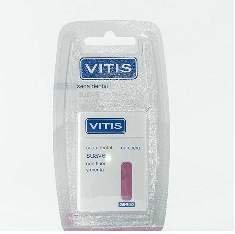"Vitis" vaškuotas dantų siūlas su fuoridu ir mėtomis 50 mt