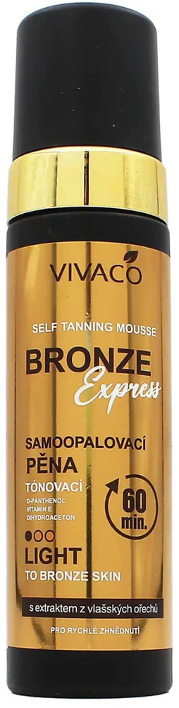Vivaco Bronze Express Light Self Tanning Mousse savaiminio įdegio putos, 200 ml