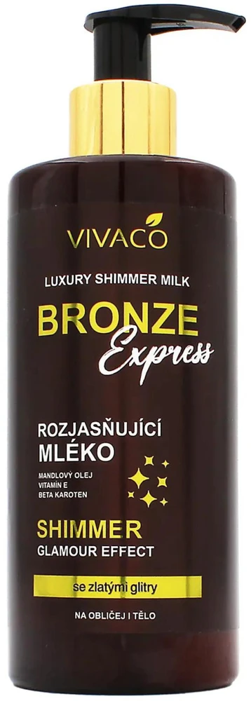 Vivaco Bronze Express Luxury Shimmer Milk spindesį suteikiantis kūno pienelis, 300 ml