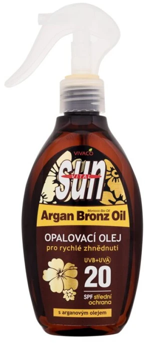 Vivaco Sun Vital Argan Bronz Oil SPF 20 apsauginis purškiamas aliejus nuo saulės, 200 ml