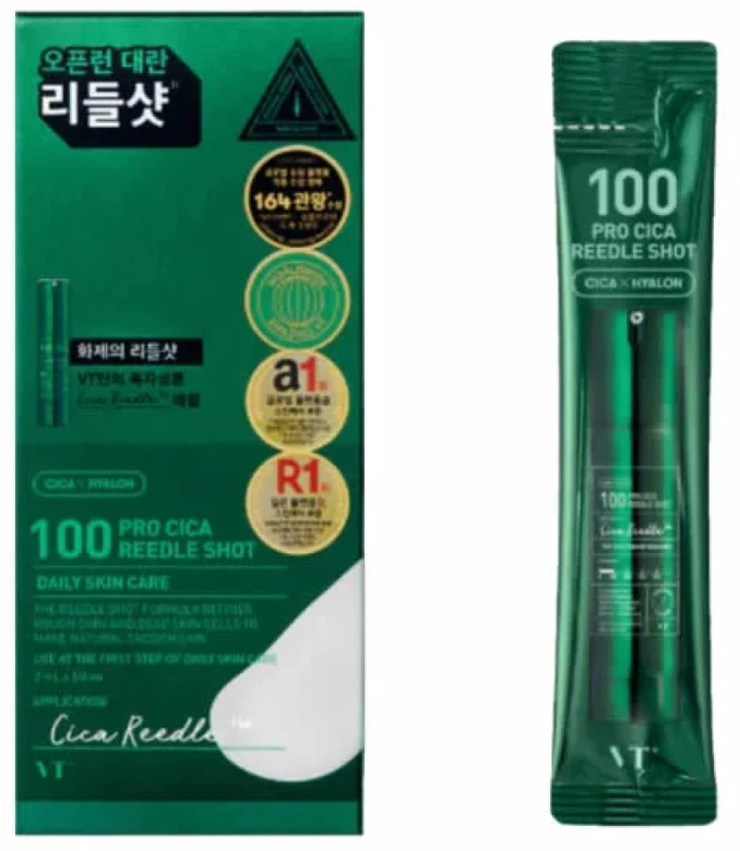 VT Cosmetics Pro Cica Reedle Shot 100 intensyvaus poveikio raminantis serumas, 10 x 2 ml