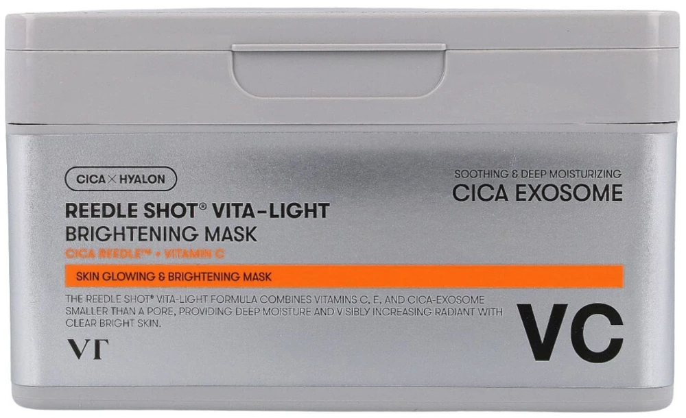 VT Cosmetics Reedle Shot Vita-Light Brightening Mask skaistinamoji veido kaukė, 30 vnt.