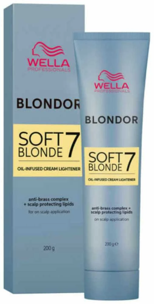 Wella Blondor Soft Skirtas šviesiems plaukams 7 Oil Infused Kreminis Lightener, 200 g