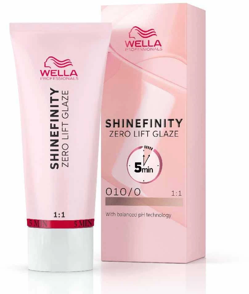 Wella Professionals Shinefinity Zero Lift Glaze plaukų dažai, atspalvis: 010/0 Natural Flash, 60 ml