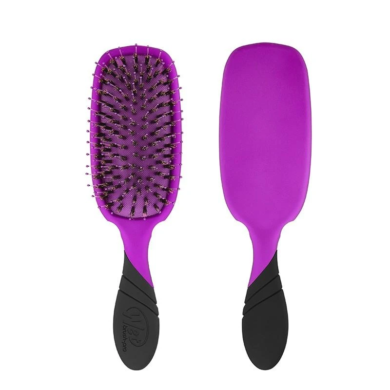 Wet Brush Pro Shine Enhancer plaukų šepetys su šerno šereliais, violetinis