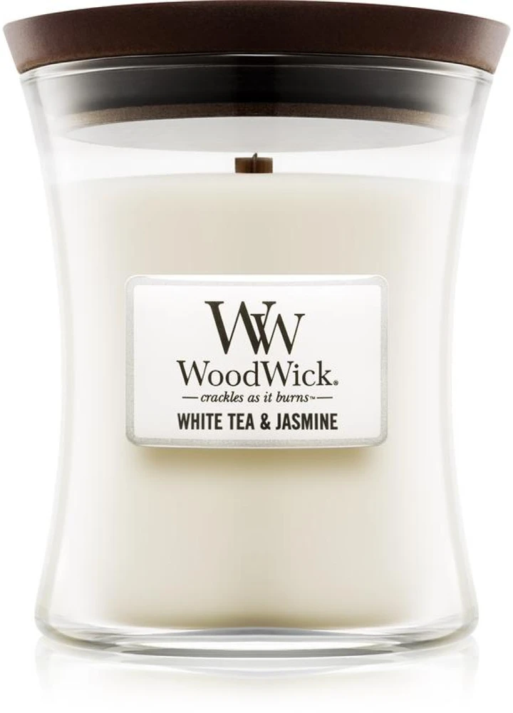 WoodWick Aromatinė žvakė (White Tea & Jasmine), 275 g