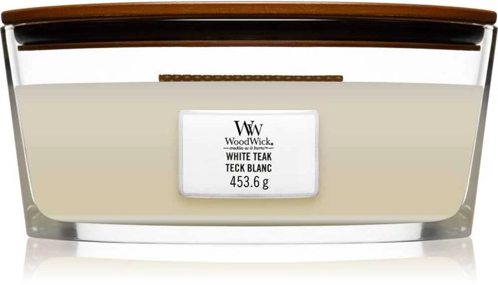 WoodWick Aromatinė žvakė (White Teak), 453,6 g