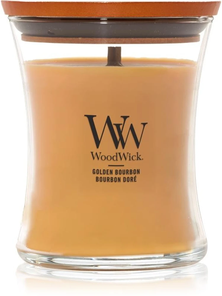 Woodwick Golden Bourbon Scented Candle kvapioji žvakė, 275 g