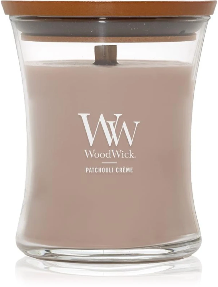 WoodWick Aromatinė žvakė (Patchouli Creme), 275 g