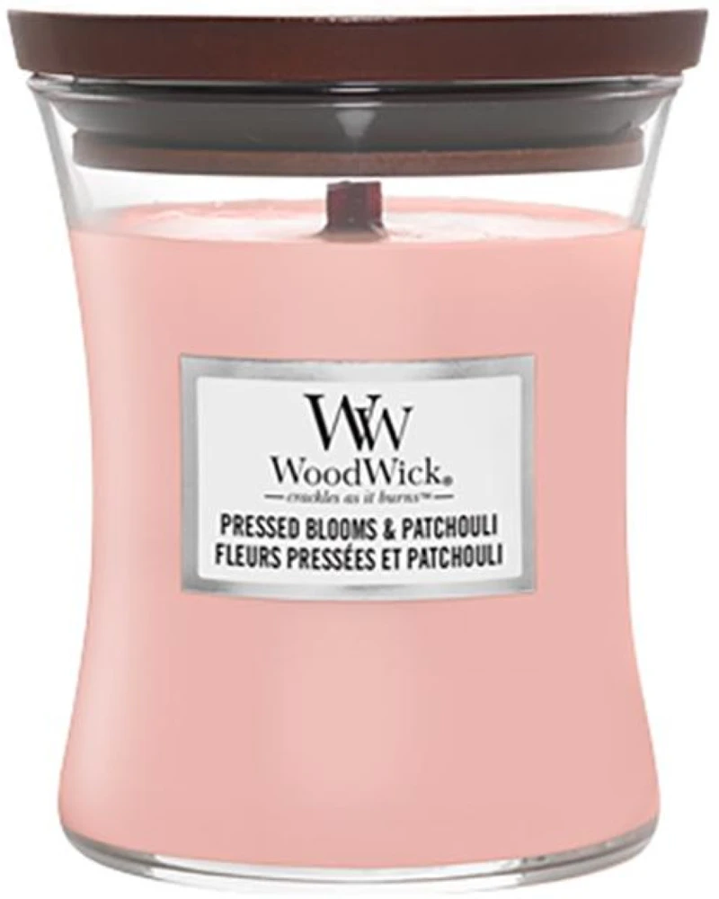 WoodWick Aromatinė žvakė (Pressed Blooms & Patchouli), 275 g