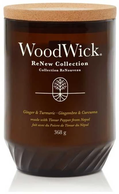 Woodwick Aromatinė žvakė (Medium Ginger & Turmeric), 368g