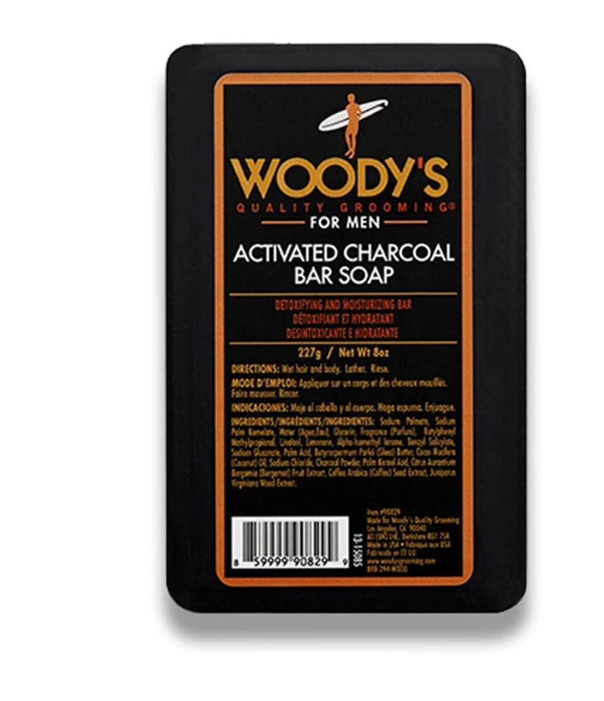 Woody's Activated Charcoal Bar Soap muilas su aktyvuota anglimi, 227 g