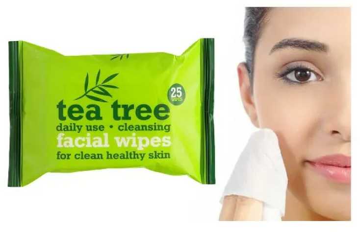 Pakabinamas šviestuvas Xpel Tea Tree Cleansing Wipes drėkinančios valomosios servetėlės, 25 vnt.
