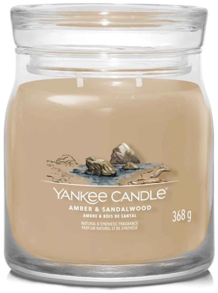Yankee Candle Aromatinė žvakė Signature glass medium Amber - Sandalwood 368 g