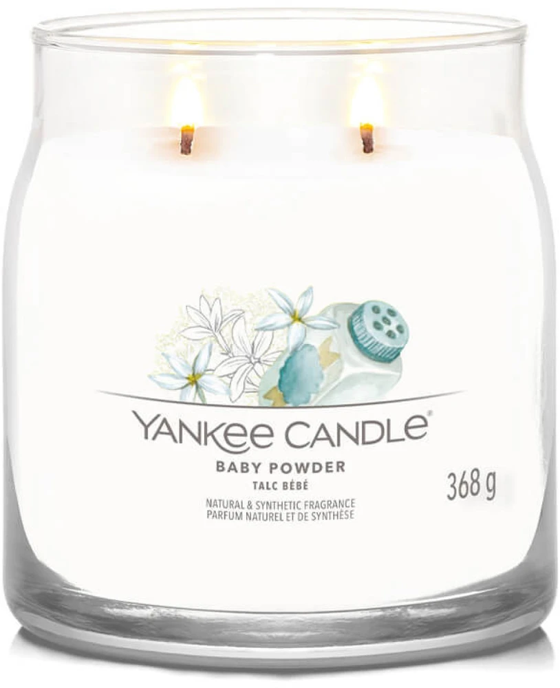 Yankee Candle Aromatinė žvakė Signature glass medium Baby Powder 368 g