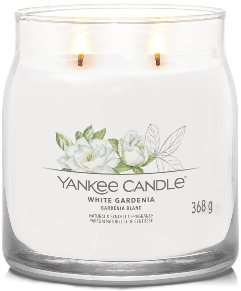 Yankee Candle Aromatinė žvakė Signature glass medium Baltas Gardenia 368 g