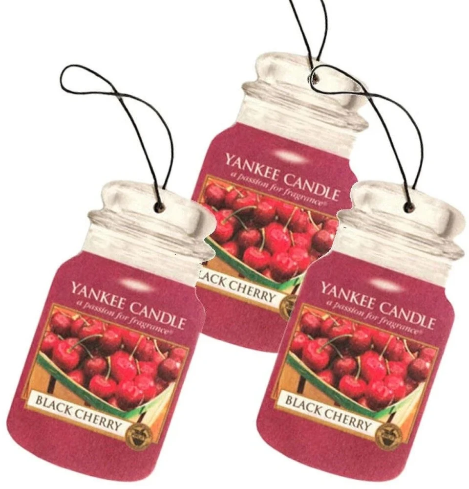 „Yankee Candle“ automobilio kvapiklių rinkinys „Juodas Cherry“ – 3 vnt.
