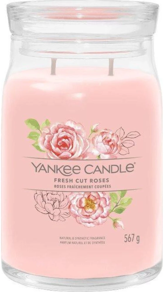 Yankee Candle Aromatinė žvakė Signature glass large Fresh Cut Rose s 567 g