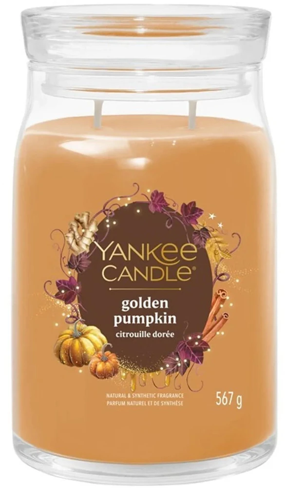 „Yankee Candle Signature“ žvakė „Golden Pumpkin“, didelė, 567 g