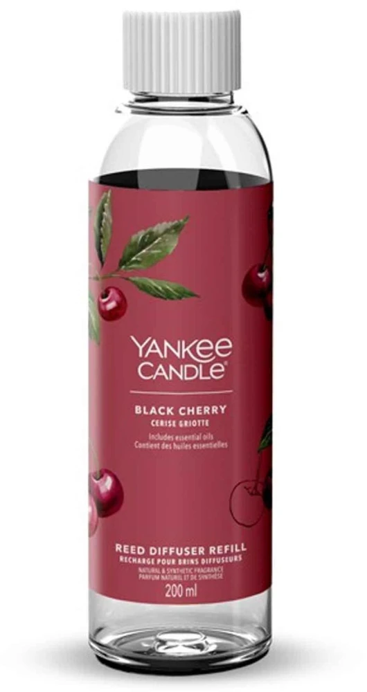 Yankee Candle Juodas Cherry Signature Reed Diffuser Refill, 200 ml