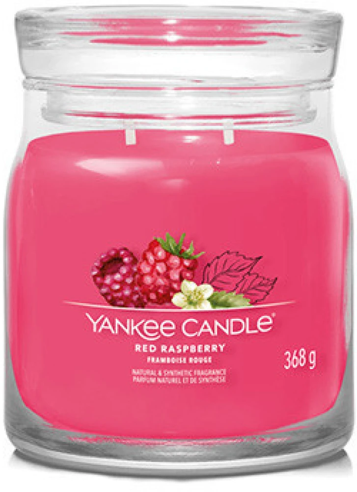 Yankee Candle Aromatinė žvakė Signature glass medium Raudonoji avietė 368 g