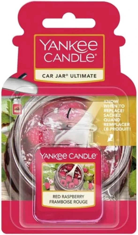 Yankee Candle Raudona Raspberry Car Jar Ultimate oro gaiviklis automobiliui, 24 g