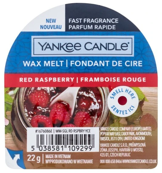 Yankee Candle Raudona Raspberry kvapusis vaškas, 22 g
