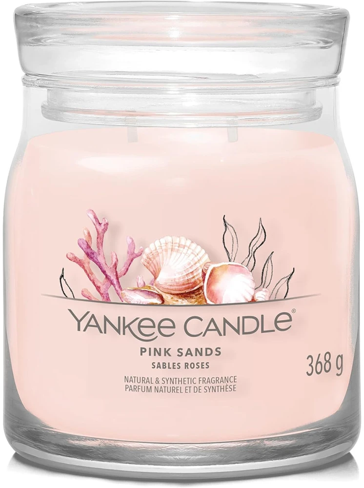 Yankee Candle Aromatinė žvakė Signature glass medium Rožinė Sands 368 g