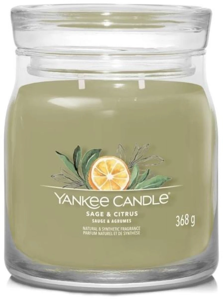 Yankee Candle Aromatinė žvakė Signature glass medium Sage - Citrus 368 g