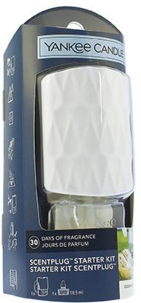 Drėkintuvas Yankee Candle kvapų difuzoriaus ScentPlug rinkinys (EU kištukas) – Clean Cotton® "Organic Pattern“ dizainas