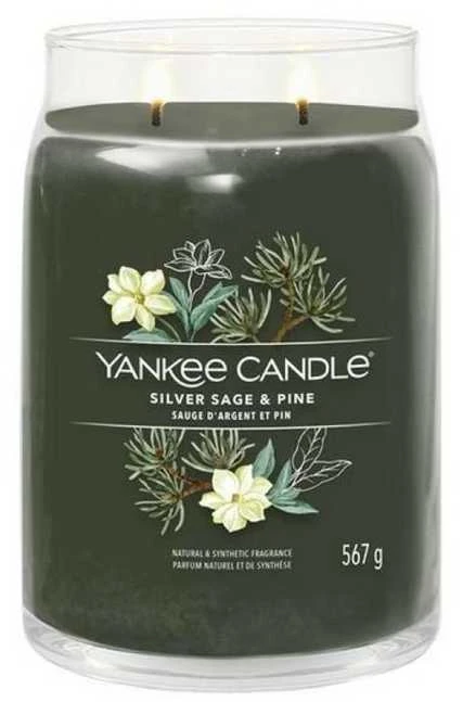 Yankee Candle Sidabrinis Sage & Pine Large Jar 567g