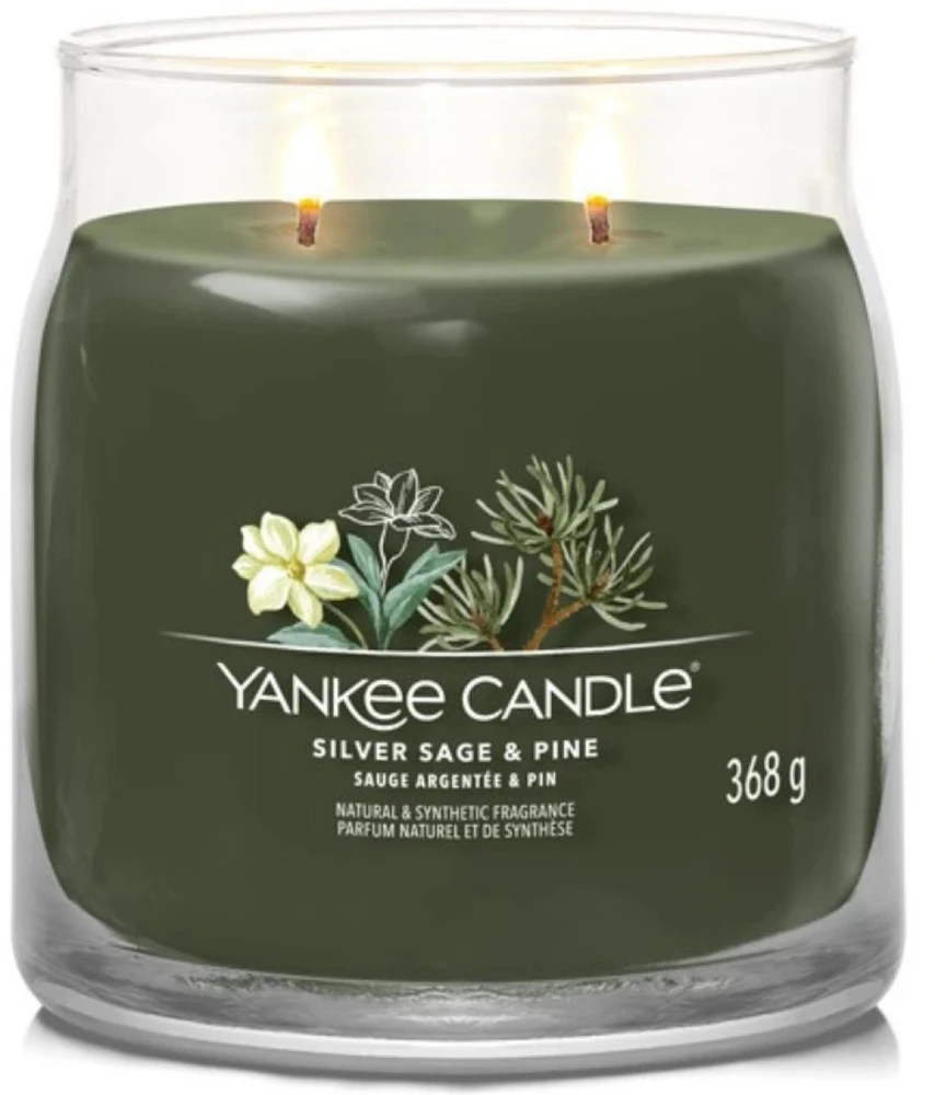 Yankee Candle Sidabrinis Sage & Pine kvepianti žvakė, 368 g