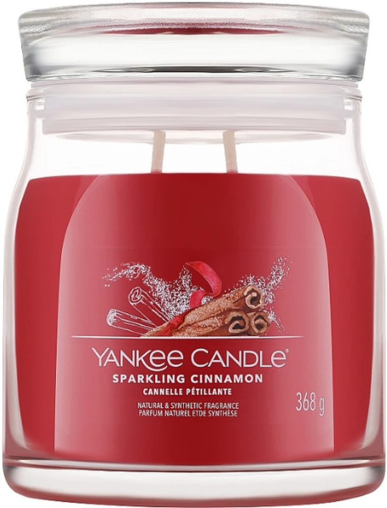 Yankee Candle Aromatinė žvakė Signature glass medium Sparkling Cinnamon 368 g