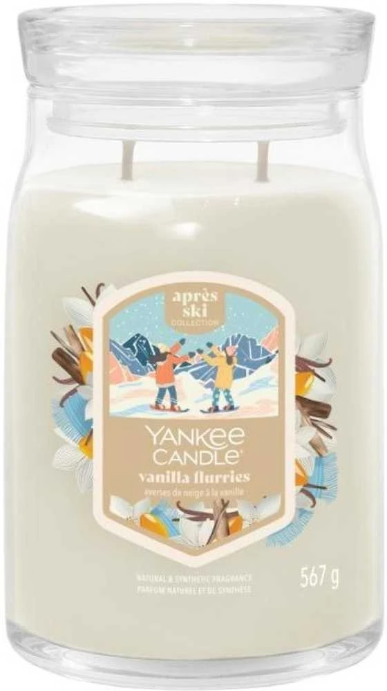 „Yankee Candle“ žvakė „Signature Vanilla Flurries“, didelė, 567 g