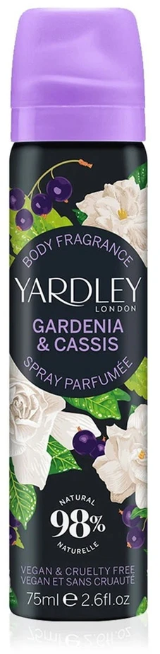 Yardley Gardenia & Cassis kūno purškiklis, 75 ml