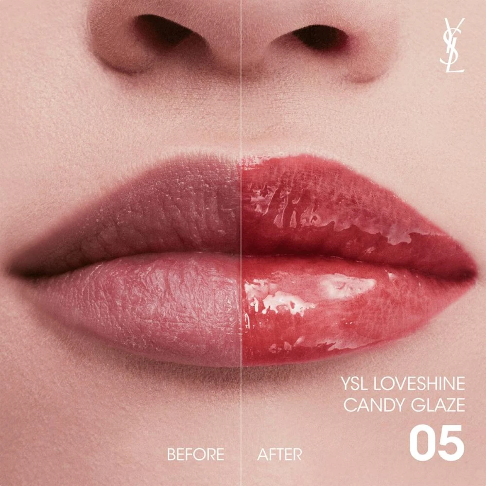 Yves Saint Laurent Candy Glaze Lip Gloss Stick Lūpų balzamas ir blizgis viename, 3.2 g | spalva: 5 Pink Satisfaction
