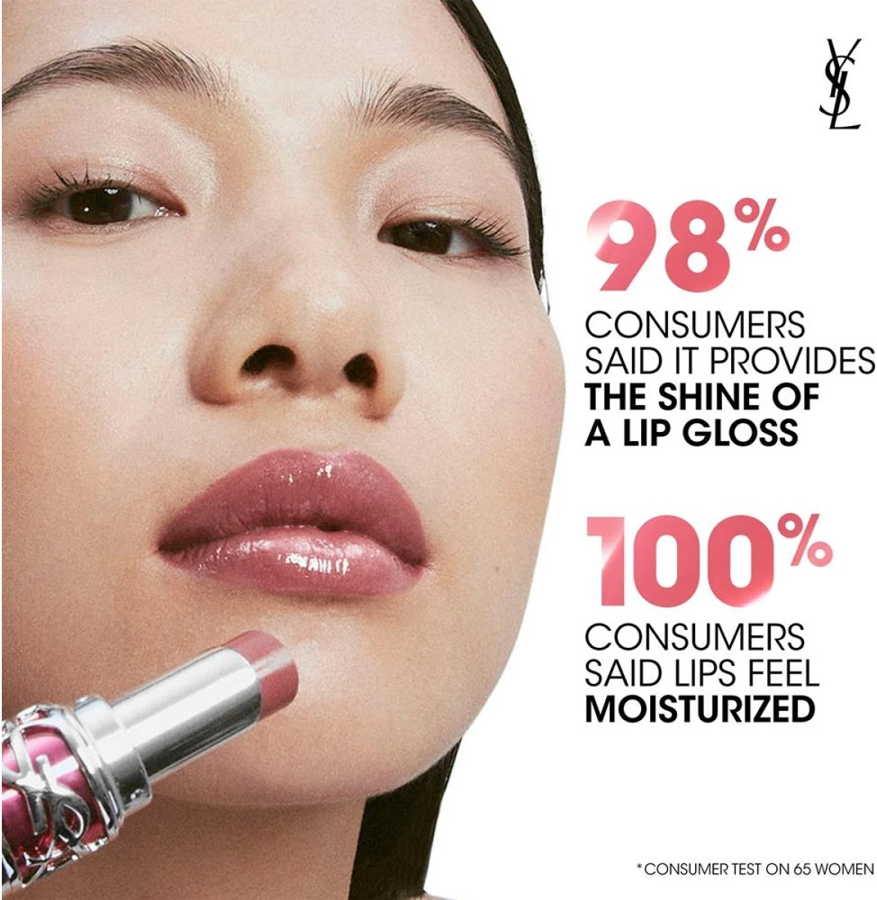 Yves Saint Laurent Candy Glaze Lip Gloss Stick Lūpų balzamas ir blizgis viename, 3.2 g | spalva: 5 Pink Satisfaction