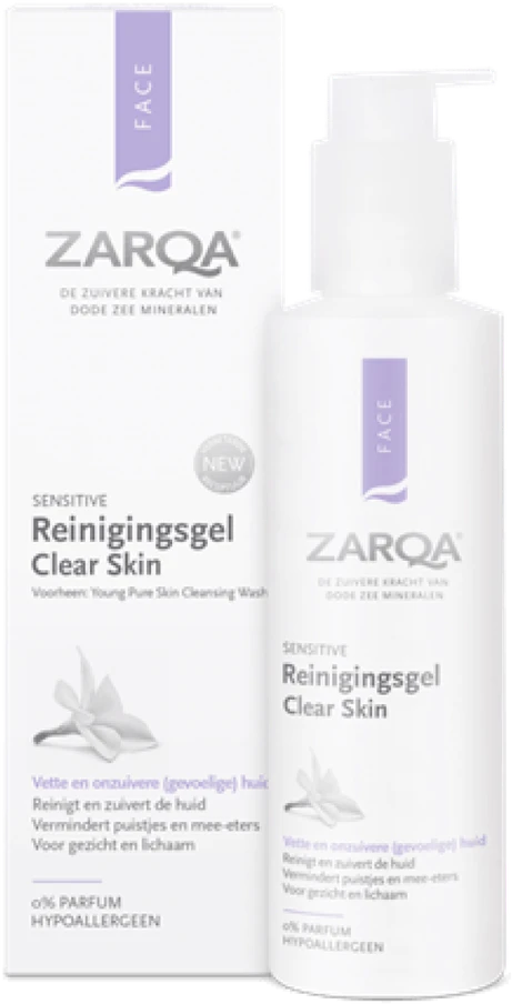 Zarqa Clear Skin prausiklis į aknę linkusiai odai, 200 ml