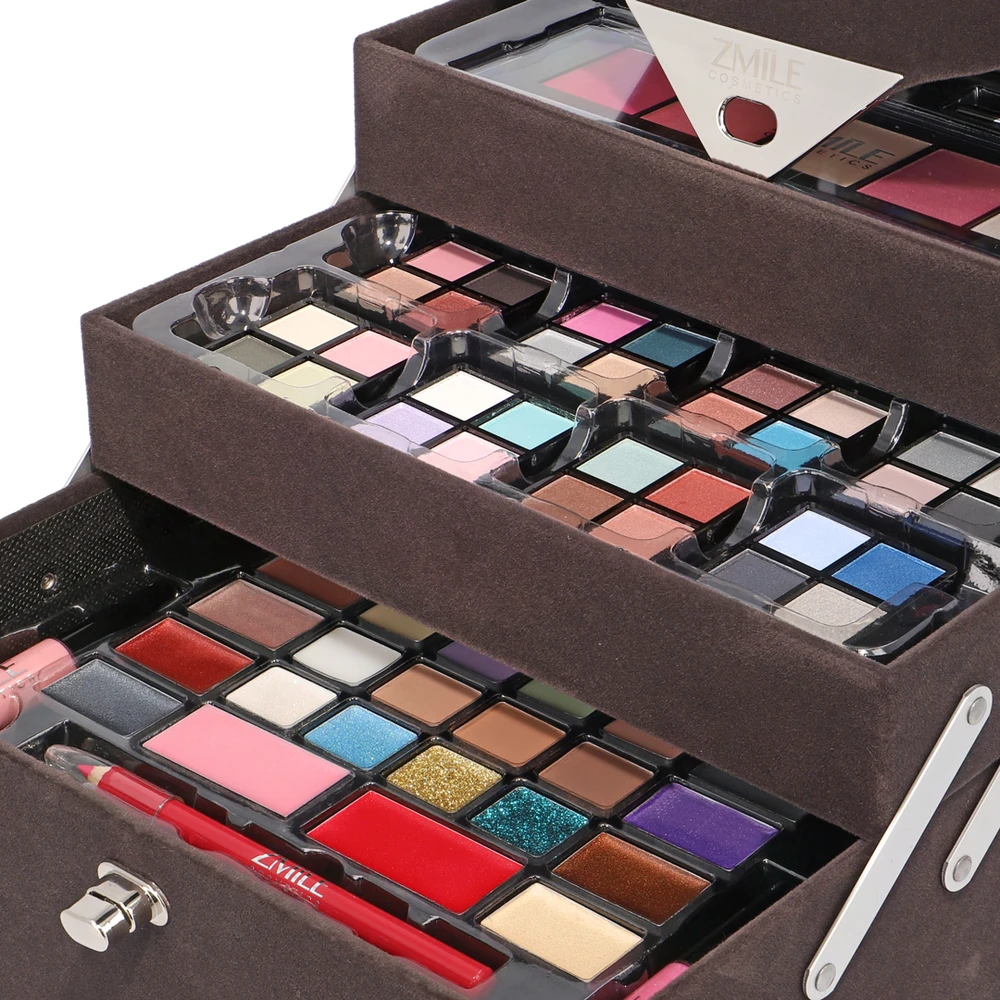 ZMILE COSMETICS Beauty Case Velvety (Dark Pilkas) Limited Edition dekoratyvinės kosmetikos rinkinys